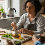 gyógynövények emésztőrendszeri panaszokra — gyógynövényes szakértő teát készít