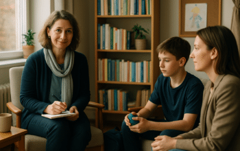 pszichológus a II. kerületben első konzultáción anyával és fiával